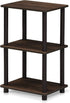 2 FURINNO Turn-N-Tube Space Shelf, Walnut/Brown