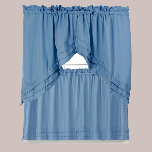 SKL Home Holden Curtain Tier Pair, Smoke, 57" x 24", 2 Count