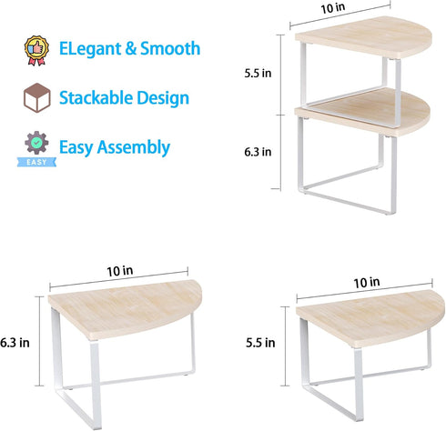 Countertop Set 2 Counter Corner Shelf Organizer - of Corner Shelves for Kitchen Cabinet Organizer, Spice Rack