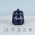 Set 12oz,Easy HAOTOP Farmhouse Porcelain Honey Jar with Dipper and Lid to Clean (Navy)