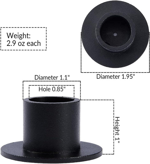 4PCS Black Taper Candle Holders, Matte Iron Candlestick Holders for Home Decoration, Wedding Anniversary, Party,