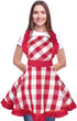 Violet Mist Red Plaid Vintage Apron for Women - Cute Ruffle Frilly Kitchen Apron, Retro 50s Style for Cooking