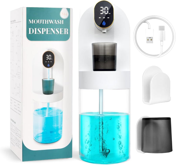 Surfpoo Upgraded Automatic Mouthwash Dispenser for Bathroom, 21.12 oz(600 ml) Touchless Smart Mouth