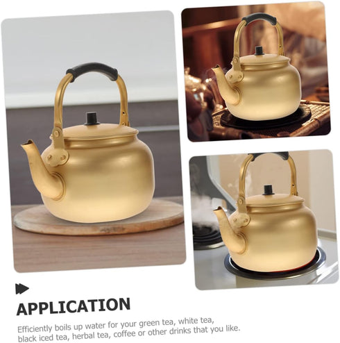 Vintage Aluminum Kettle Coffee Pot Boiler, Whistling Tea Kettle for Heating Water, Stovetop Teapot