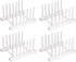 White Plate Organizer for Cabinet, 4 Pack Plastic Rack Stand for Dish, Bowl, Bakeware, Serving Tray
