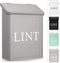 Calindiana Modern Farmhouse Metal Magnetic Lint Bin for Laundry Room Decor with Lid, Wall Mount Space Saving Trash Can,