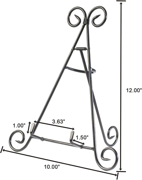 HUJI Sturdy Iron Display Stand Holder, 12" for Home Kitchen Decoration, Platters, Pictures, Frames, Books