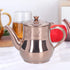 500ML Rose Gold Stainless Steel Teapot, Integrated Cover and Anti-Scalding Handle Design for Conference Rooms
