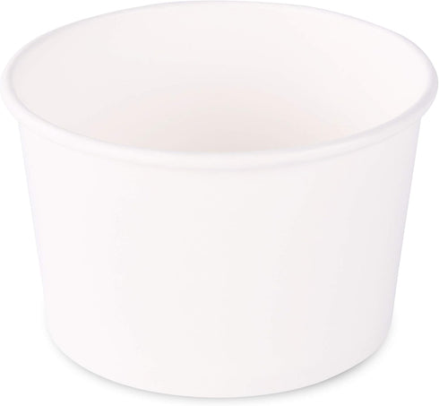 GSM Brands Paper Ice Cream Cups - 100-Count - 8 oz Disposable Dessert Bowls
