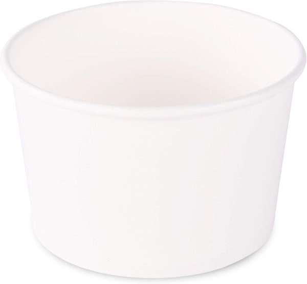 GSM Brands Paper Ice Cream Cups - 100-Count - 8 oz Disposable Dessert Bowls