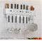 Wall Mount Utensil Holder - 15.7'' Stainless Steel Kitchen Rack with Knife Holder, Towel Bar, and Hooks
