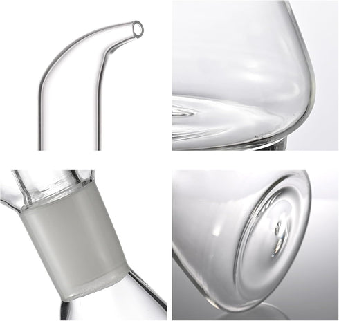12 oz ELETON Conical Borosilicate Glass Olive Oil Dispenser Non Drip Oil Bottle for Kitchen, Leak Proof Vinegar Cruet