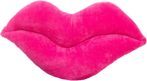 LEVINIS Hot Pink Lip Shape Throw Pillows, 23.6 x 13.6 Inch Soft Velvet Decorative Reversible Cushion for Bed, Couch,