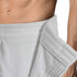 Turkish Cotton Terry Velour Adjustable Body Wrap Towel for Men, White, One Size