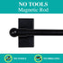 Turquoize 4 Pack Magnetic Curtain Rods for Metal Doors - Adjustable Magnetic Cafe Curtain Rod, Black