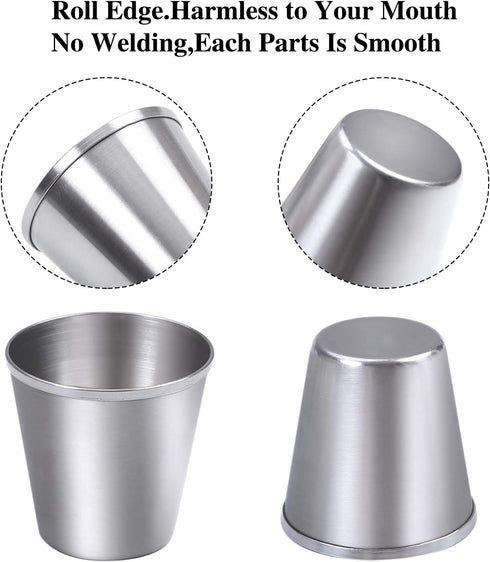Ruisita 12 Pieces Stainless Steel Shot Glass Drinking Tumblers (1 Ounce/30 ml)