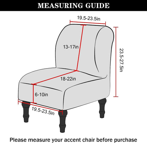 Armless Armless Armless Accent Chair Covers, Stretch Chair Slipcover Velvet Chair Covers Furniture Protector for Living