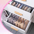 3 Set Underwear Organizer, Foldable Bra Underwear Drawer Divider Bins for Socks, Ties, Bras, Gray Storage Compartment