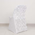 1 Set Rosette Efavormart White Satin Spandex Stretch Folding Chair Cover for Party Dining Chairs Wedding W/Foot Pockets
