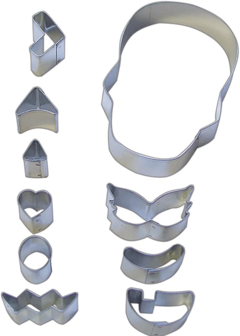 R&M International Skull Customizable Cookie Cutters, 10-Piece Set