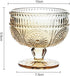 Vintage Sunflower Embossed Glass Footed Dessert Bowl Ice Cream Bowl Trifle Bowl Salad Bowl Candy Cake Bowl for Home Party Wedding 9 oz, Amber by CHOOLD