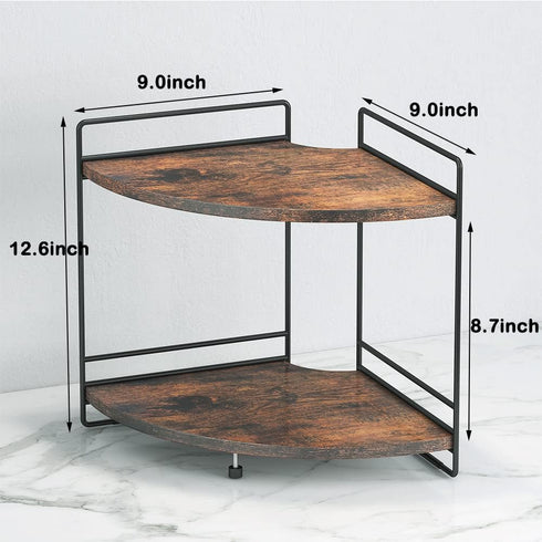 2 Countertop, Counter Tier Corner Shelf, Bathroom Organizer Wooden Bathroom Trays for Vanity Organizer, Makeup Cosmetic