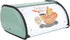 Roll Top Bread Box for Kitchen Counter, Metal Bread Bin Retro Food Storage Container, 13"x9.4"x5.9" (Green)