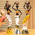 Rayberro 3 Pack African Women Sculpture, 7.5" Exotic Tribal Lady Figurine, Vintage Collectible Art