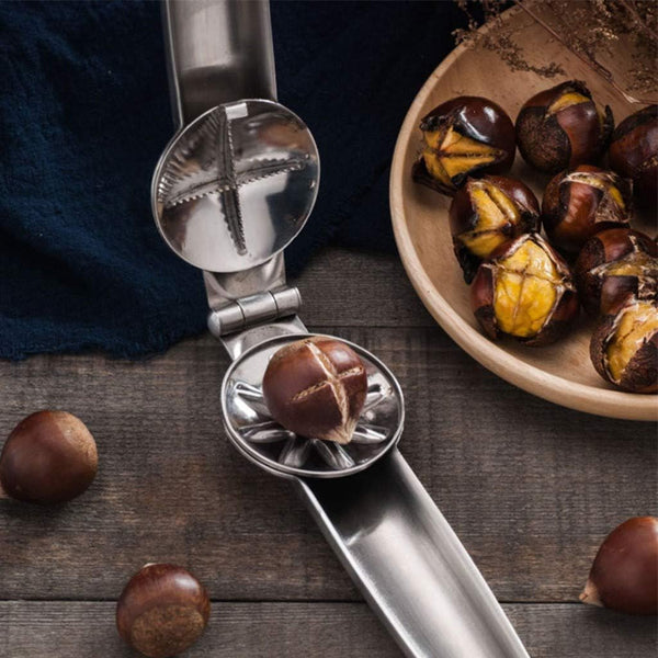 Portable Nutcracker Chestnut Clip, 304 Stainless Steel Tool for Pistachio, Macadamia, Walnut, Multifunction Nutcracker