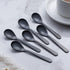 Matte Black Demitasse Espresso Coffee Spoons, Stainless Steel Mini Teaspoons, Set of 6
