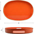 Orange Oval Decorative Tray with Handles, Versatile Serving Tray for Coffee Table, Ottoman, Ideal for Serving