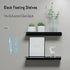 Set 2, 30CM, HNVNER Metal Floating Shelves of Length Black Wall Shelf for Bathroom, Display Shelves for Wall Decorative
