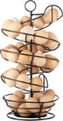 QUTREY Black Metal Egg Skelter with Storage Basket, Spiral Design Egg Holder