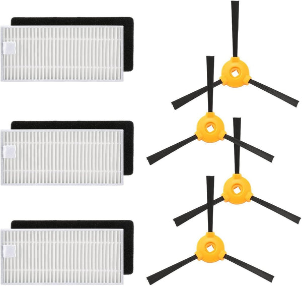 Replacement Parts for Ecovacs DEEBOT N79 N79S DN622 500 N79w N79se Robotic Vacuum Cleaner, 3 Filter, 4 Side Brush