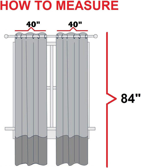 Elegant Comfort Luxury Sheer Curtain Panels, Classic White, 40 x 84-inches Long, Set of 2 for Kitchen, Bedroom, Living