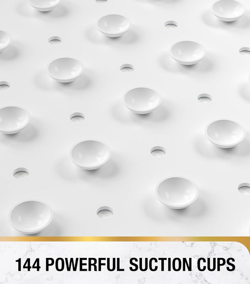 21x21 Inch HITSLAM Square Shower Stall Mat Anti Slip, Quick Dry Bathtub Floor Mat for Kids with Suction Cups