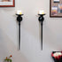 Tim&Lin Set 2, Wall Sconce Candle Holder of Large Black Scepter Design Metal Wall Candle Holder, Home Wall Decoration