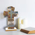 Qswo Wood Cross for Wall,Be Still and Know That I AM God Wooden Cross for Christian Home Room Shelf Wall Decor