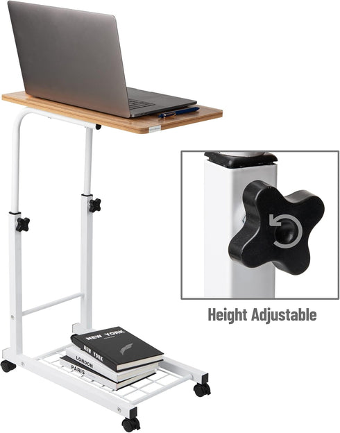 Mind Reader Height Adjustable Laptop Stand, Computer Table, Work Table, MDF, Black, 19" L x 12" W x 31" H