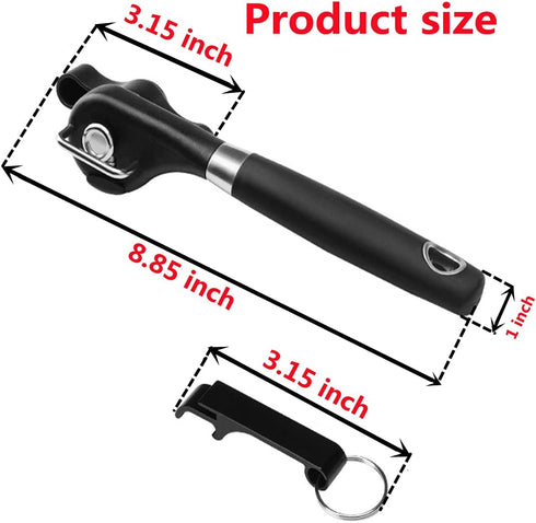 AWON Manual Can Opener for Kitchen Safety, No Sharp Edges, with Bottle Opener Set for Arthritis Camping