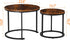 Set 2, 23.6inch ZENY Nesting Coffee Table of Round Coffee Table Wood Grain Top with Sturdy Metal Frame, Industrial End