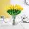 Artificial Tulips 10Pcs Real Touch Fake Tulips, PU Flower Arrangement Bouquets for Home Decoration (Yellow)
