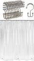 Titanker 12 Pcs Clear Shower Curtain Liner with 72x72 Shower Curtain Hooks