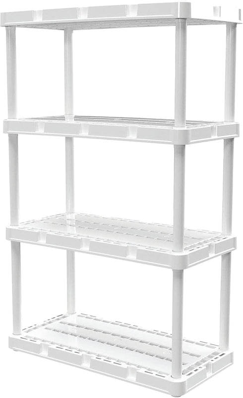 Gracious Living 4 Shelf Knect-A-Shelf Solid Light Duty Storage Unit - 12 x 24 x 48 Organizer for Home, Garage, Basement