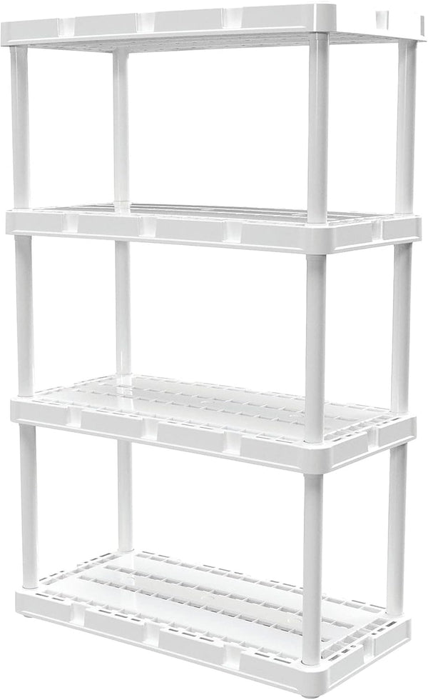 Gracious Living 4 Shelf Knect-A-Shelf Solid Light Duty Storage Unit - 12 x 24 x 48 Organizer for Home, Garage, Basement