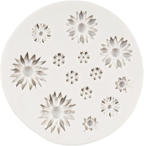 Daisy Flower Fondant Mold, Silicone Molds for Cake Decoration, Cupcake Topper, Chocolate, Gum Paste