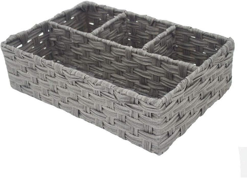 Toilet Paper Basket for Tank Topper, Woven Storage Box Cube Container, Grey 1pc
