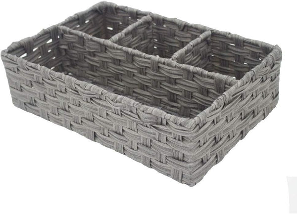 Toilet Paper Basket for Tank Topper, Woven Storage Box Cube Container, Grey 1pc