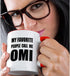 3dRose "My Favorite People Call Me Omi" Fun Black Text Design Ceramic Mug, Black/Red, 11 oz