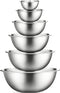 COOK WITH COLOR 6 Piece Stainless Steel Mixing Bowls Set, Nesting Prep and Mixing Bowls